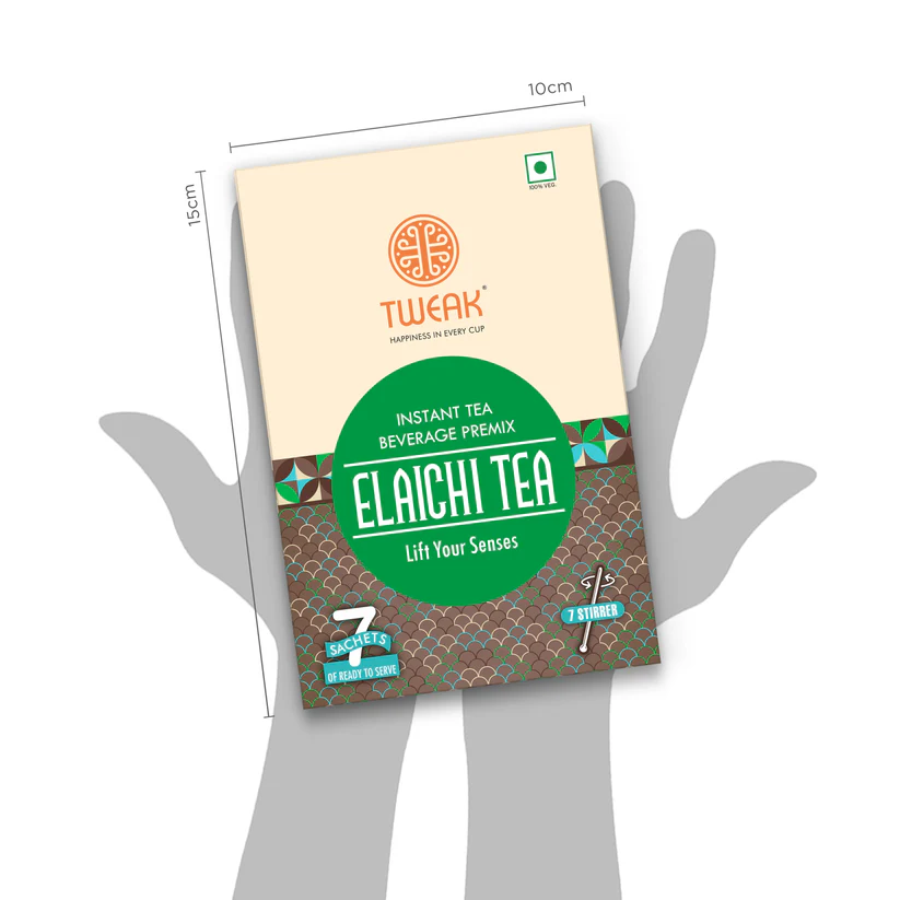 Ready-to-use cardamom chai powder with milk solids and light sweetness