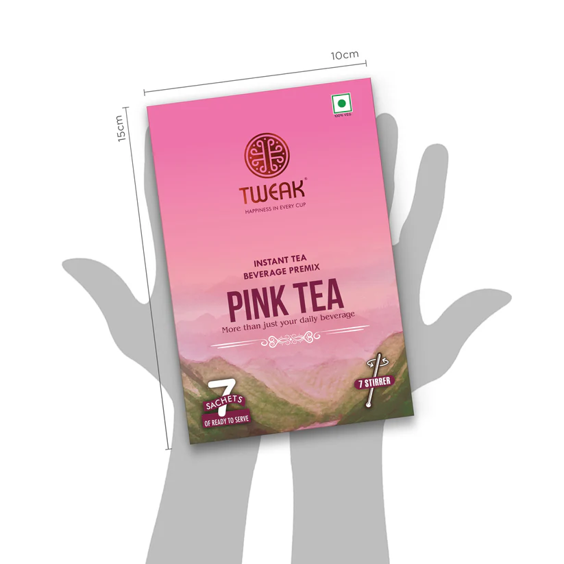 A beautifully blended pink chai premix with aromatic spices and tea extract