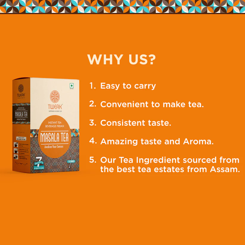 Creamy masala chai tea latte made from instant premix sachets, perfect hot or iced