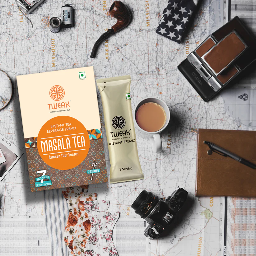 Portable travel pack of masala chai sachets, ideal for work, flights, or on-the-go tea cravings