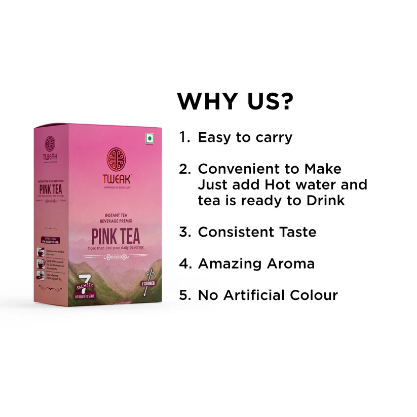 Sweet and soothing instant pink chai premix ideal for daily tea rituals