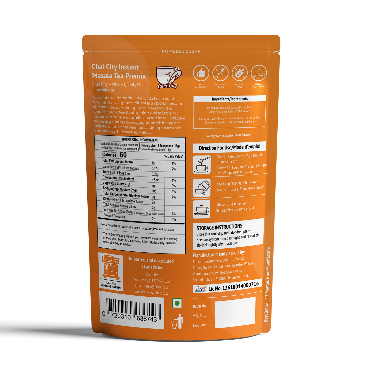 Instant Masala Chai Tea Premix