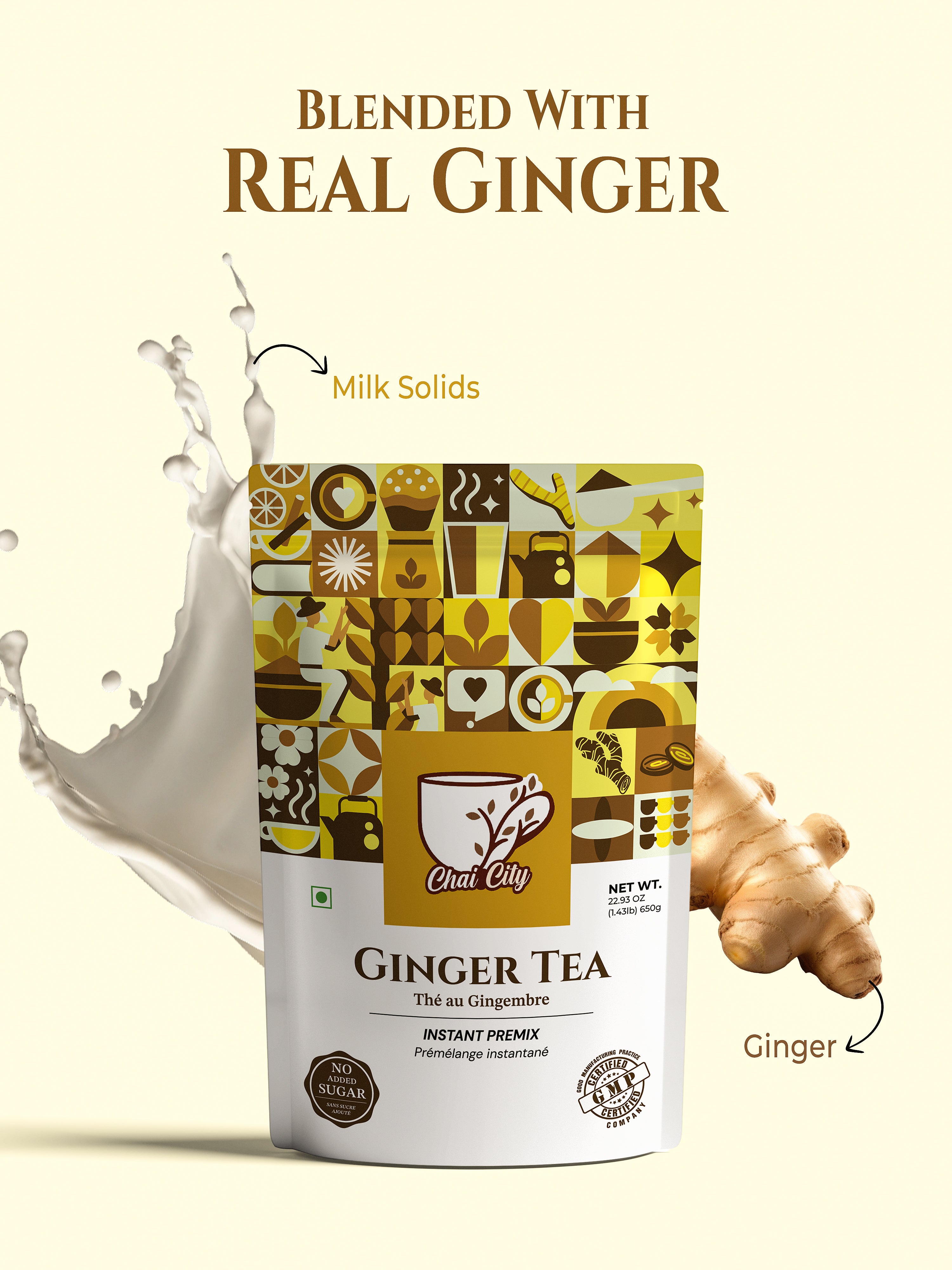 Instant Ginger Chai Tea Premix – Spiced Indian Adrak Chai – Chai City