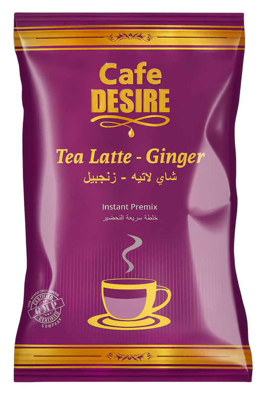 Front pouch of Instant Ginger Chai Tea Premix with label and branding