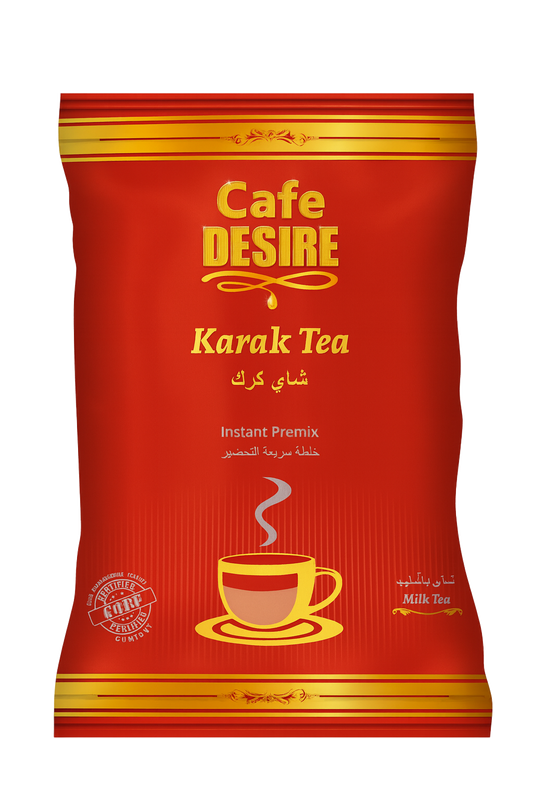 Front pouch of Instant Karak Chai Tea Premix with label and branding