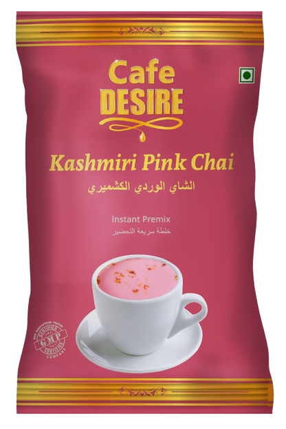 Front pouch of Instant Kashmiri Pink Chai Tea Premix with label