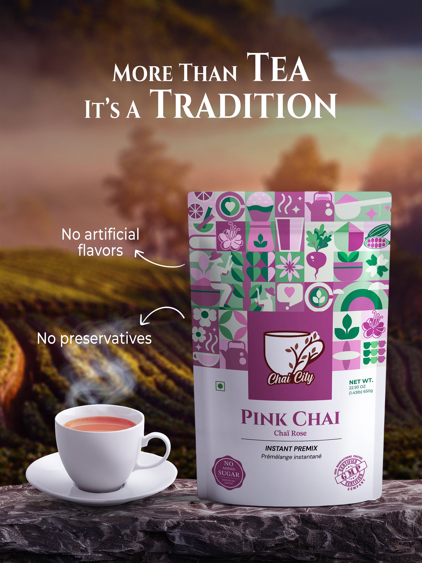 Instant Kashmiri Pink Chai Tea Premix