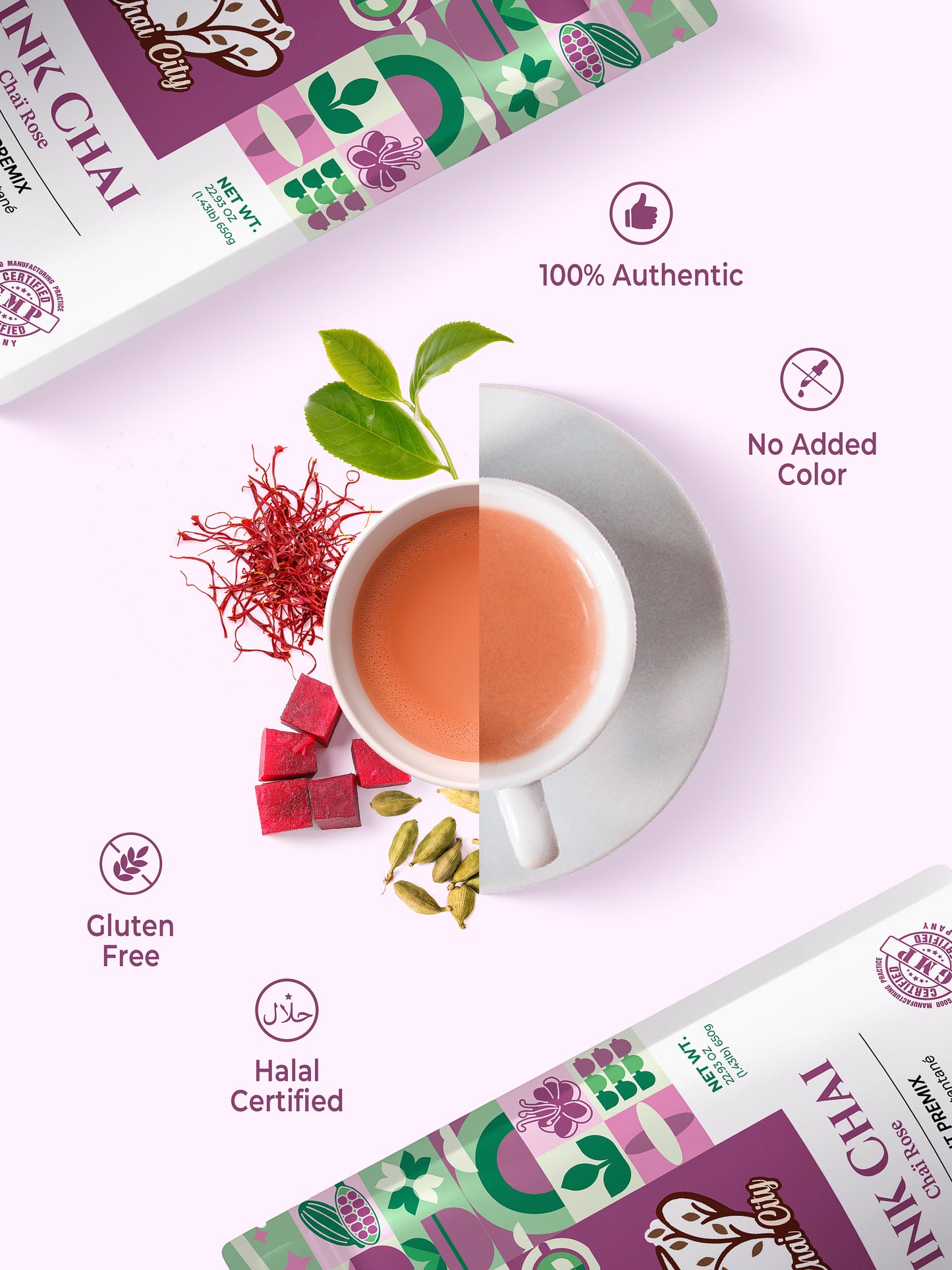 Instant Kashmiri Pink Chai Tea Premix